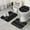 Black, variant on Black White Gothic Moon Flower Leaf Pattern Bathroom Rugs Sets 3 Piece,Toilet Cover Set,Absorbent Non Slip Bathroom Mats Sets with U-Shaped Contour Rug Toilet Rug Set