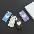 thumbnail image 2 of Plating Water Ripple Folds Love Heart Mirror Phone Case Compatible with iPhone Case (Blue,iPhone 14 Pro), 2 of 6