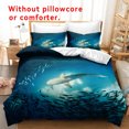 thumbnail image 1 of Juego de ropa de cama de funda nórdica de poliéster con estampado de tiburón: Suave y cómodo para el dormitorio, 1 of 7