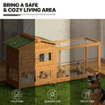 thumbnail image 3 of MoNiBloom 63.5" Wooden Rabbit Hutch Bunny Cage w/Anti-Slip Ramp, Safe & Cozy Small Animal House w/3 Slide-Out Trays, Natural, 3 of 9
