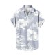 thumbnail image 4 of Blusa y camisa de manga corta con cuello vuelto para hombre, informal, a la moda, con estampado de bolsillo y botones, de poliéster., 4 of 6