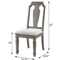 thumbnail image 3 of Beige Linen Upholstered Side Chairs for Living / Vintage Dining Style, 3 of 3