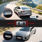 4K Dash Cam Front and Rear Inside,4K+1080 Full HD Dash Camera,STARVIS 2 Sensor,Built in 5GHz WiFi & GPS Car Camera,2.4 IPS Screen, 64GB SD Card,App Control,170°Wide Angle, 24H Parking Mode