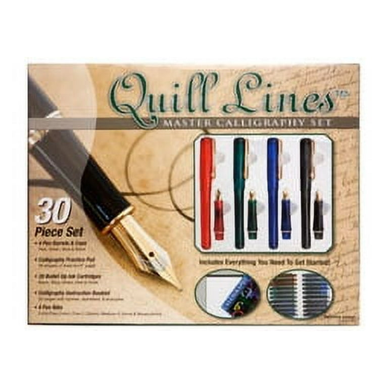Quill Pen Feather Pen and Ink Set,Calligraphy Pen Set for Beginners,Wax  Seal Stamp Set Calligraphy Writing Quill Pen Set Calligraphy Pen and Ink Set  Gift Set(Green) 