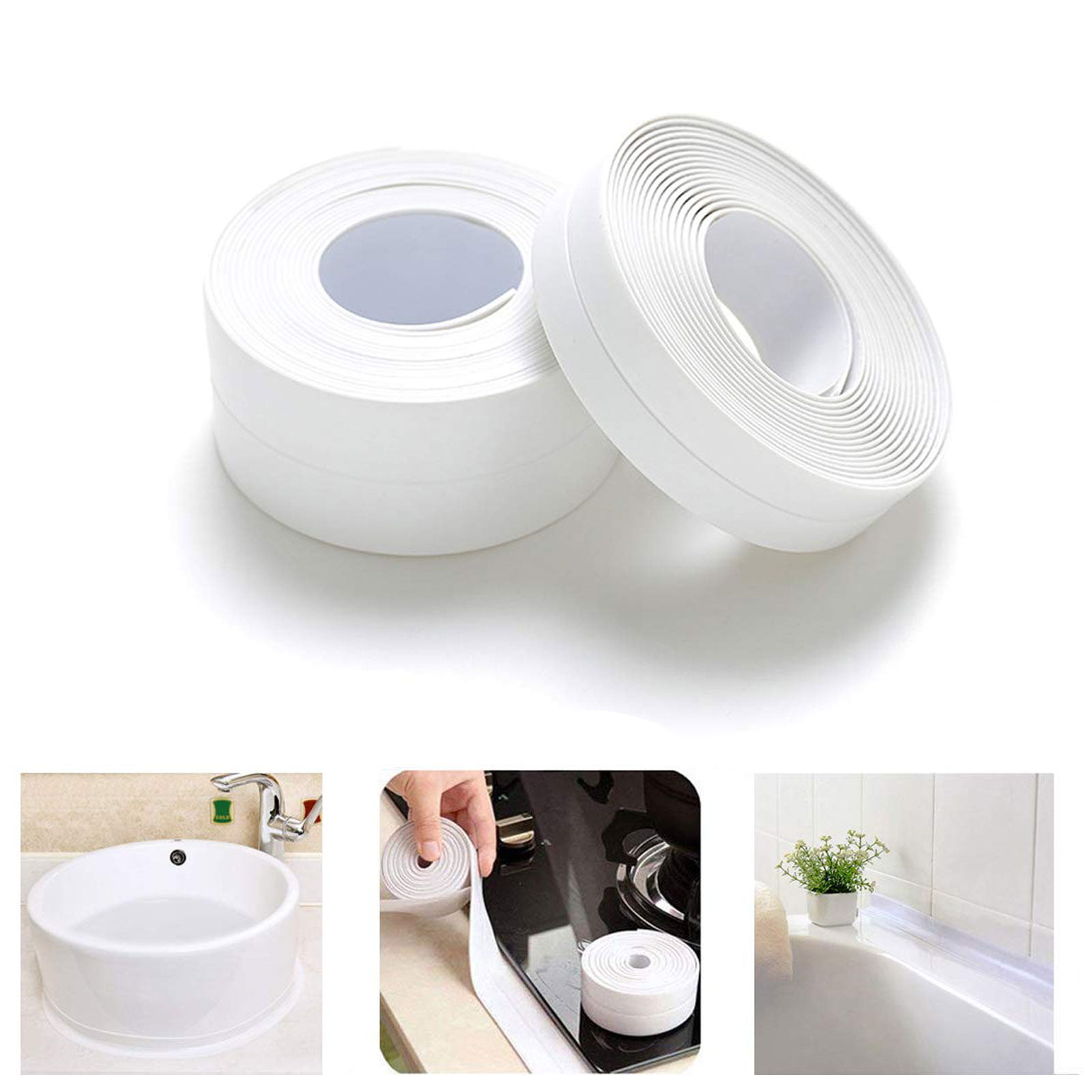 3 Colors 3.2M Length Flexible Self Adhesive Bath Wall Sealing Strip Sink Basin Edge Trim Kitchen Caulking Tape #4 Sealing Strip 