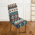 thumbnail image 2 of COEQINE Parsons Chair Covers Set of 6 Stretch Universal Fit Washable Seat Protector Pet Friendly Dining Room Chair Slipcovers for Dining Room Home Hotel, Southwest American Tribal Brown Teal, 2 of 7