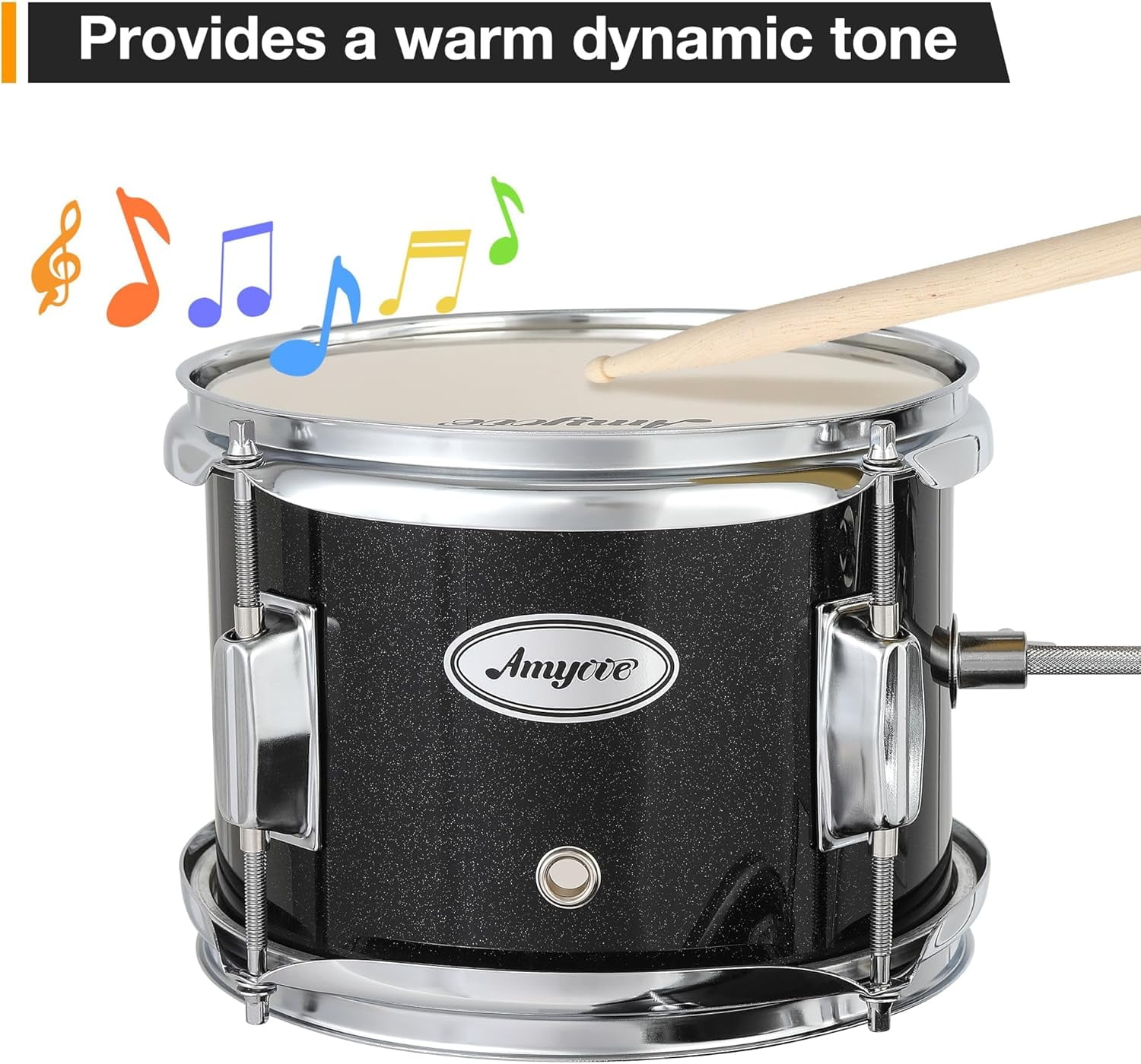 Drum Set, Drum Kit for Beginner With CymbalM, Tom, Bass Drum, Drumsticks, Bass Pedal, With Drum Stool, Metal AD 150, 3Pcs Drum Set, Percussionl Musical Holiday Gift for Boys and Girls,Black