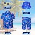 thumbnail image 6 of Alaiyaky Hawaiian Shirts for Men, Mens T Shirt and Short Bucket Hat Sunglasses Set Short Sleeve Tropical Summer Beach Vacation Fancy Costume Adult Outfit, 6 of 7
