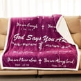 thumbnail image 2 of Bible Sherpa Blanket Christian Sympathy 50"x60" Blanket Inspirational Gifts Religious Gifts for Women Jesus Christ God Say You are Blessed Blanket for Praying Faith Men Woman, 2 of 6