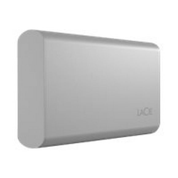 LaCie Portable SSD STKS1000400 - SSD - 1 TB - external (portable) - USB (USB-C connector) - moon silver - with Seagate Rescue Data Recovery