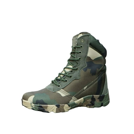 

Rockomi Men Military Boot Desert Combat Boots Lace Up Hiking Shoes Camping Comfortable Lightweight Outdoor Shoe Breathable Tactical Army Green 8.5