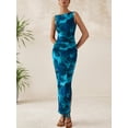 thumbnail image 5 of Vestido largo MASCOMODA para mujer con estampado floral de verano, 5 of 5