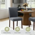 thumbnail image 3 of AFO Modern Upholstered Parsons Dining Chairs Set of 6, Fabric Padded Side Chairs with Wooden Legs for Kitchen, Dining Room, Restaurant, Dark Grey, 3 of 7