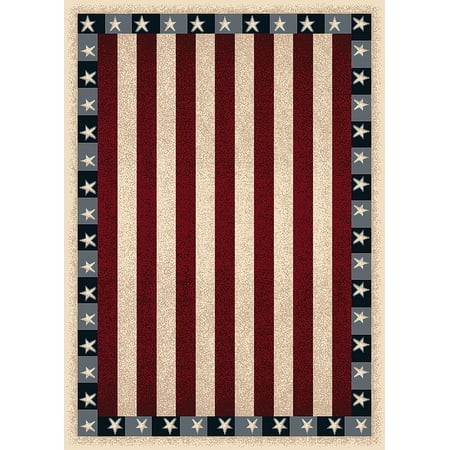 Milliken Almond Sonata - Milliken Seasonal Inspirations Area Rugs - Novelty 02000 Opal Stars Stripes Usa Flag Rug