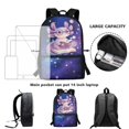 thumbnail image 6 of Binienty Galaxy Axolotl Print School Backpack for Kids 6-14, 17 Inch Large Capacity Bookbag with Adjustable Padded Straps, Multi Outer Pockets Casual Travel Daypack for School Trips, 6 of 6