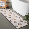 thumbnail image 2 of Beige Chicken Group Pattern Bathroom Rugs Mat,Non Slip Microfiber Bathroom Rug,Rubber Backing,Soft Bathroom Mats for Bathroom Floor,Tub and Shower,47x17in(120x43cm), 2 of 5