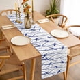 thumbnail image 3 of Navy Blue Branches Birds Table Runner - 48 Inch Long, Kitchen Dining Table Runner Dresser Scarves, Abstract Forest Silhouettes Farmhouse Decor for Coffee Tables Wedding Party Banquet, 3 of 8