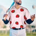 thumbnail image 5 of Uemuo Strawberry Print Mens Polo Shirts Baseball T-shirt Performance Short Sleeve Golf Shirt Moisture Wicking Athletic Casual Collared T-Shirt-3X-Large, 5 of 7