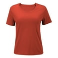 thumbnail image 3 of TRUBKH Short Sleeve Shirts for Women V Neck T Shirts for Women Crop Top Bee Shirt Women's Fashion Clothes for Every Occasion Cotton Linen Cardigan Summer Chic Graphic T-shirts Red S, 3 of 9