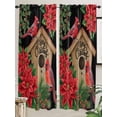 thumbnail image 5 of Christmas Poinsettia Living Room Curtains 2 Panel, Winter Cardinal Bird Pine Cone Needle Cafe Window Treatment, Extra Long Farmhouse Bedroom Bathroom Kitchen Curtains Drapes 104"x72", 5 of 6