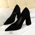 thumbnail image 2 of Xiaoxatg Stylish Closed Toe Heels for Women - Comfortable Round Toe Block Shoes for All-Day Wear 7.5 Black, 2 of 5