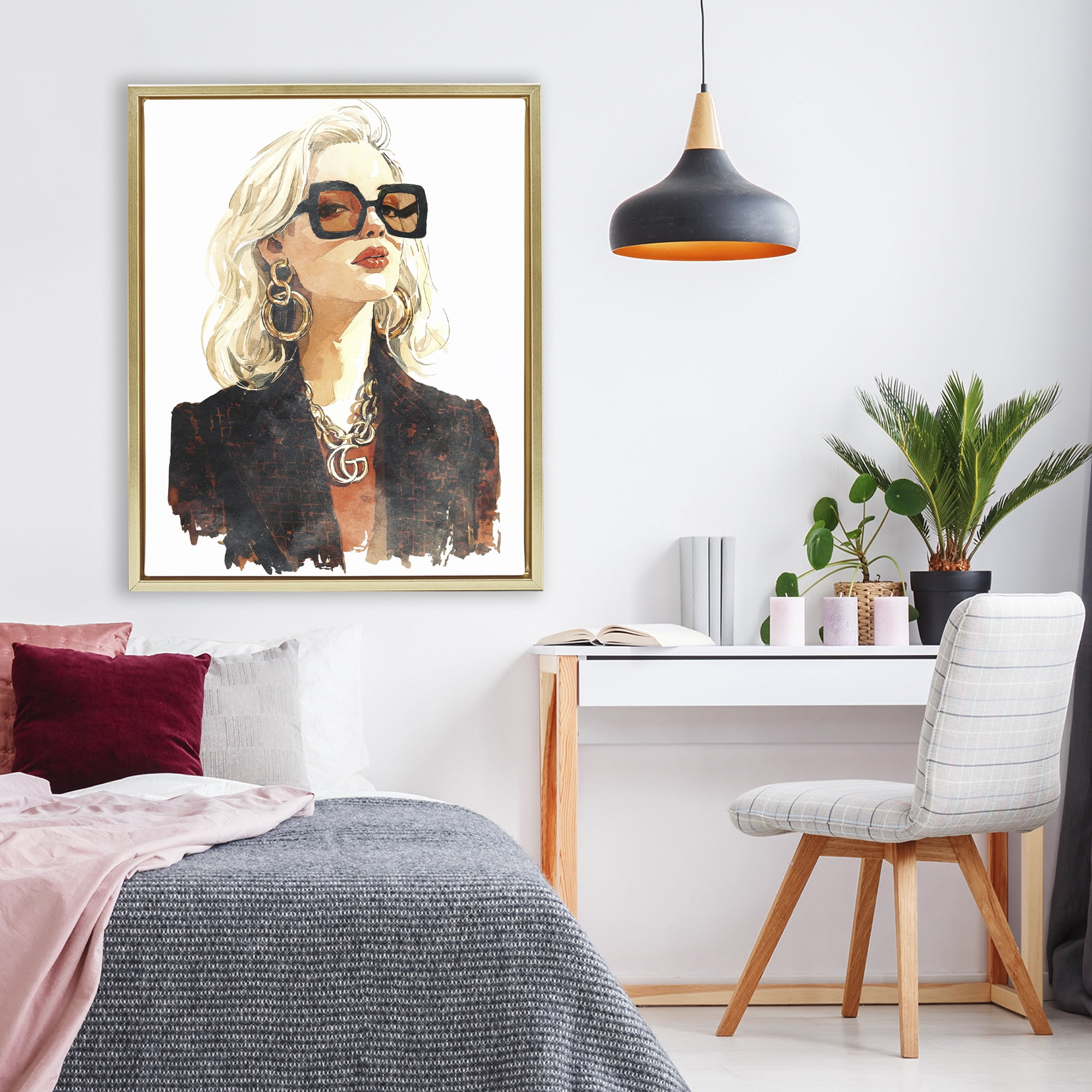 Stupell Industries Luxurious Gilded Gaze Gold Framed Floater Canvas Wall Art, design by Svetlana Aleynikova