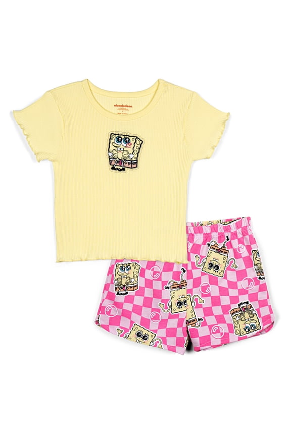 Ribbed T-Shirt and French Terry Shorts Outfit Set Toddler to Big Kid