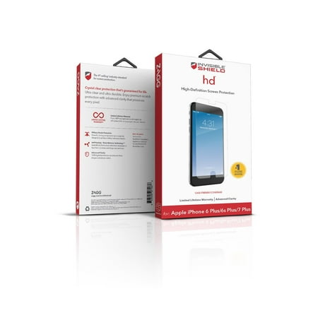 ZAGG - InvisibleShield HD Clear Film Screen Protector for Apple® iPhone® 6 Plus, 6s Plus, 7 Plus and 8 Plus