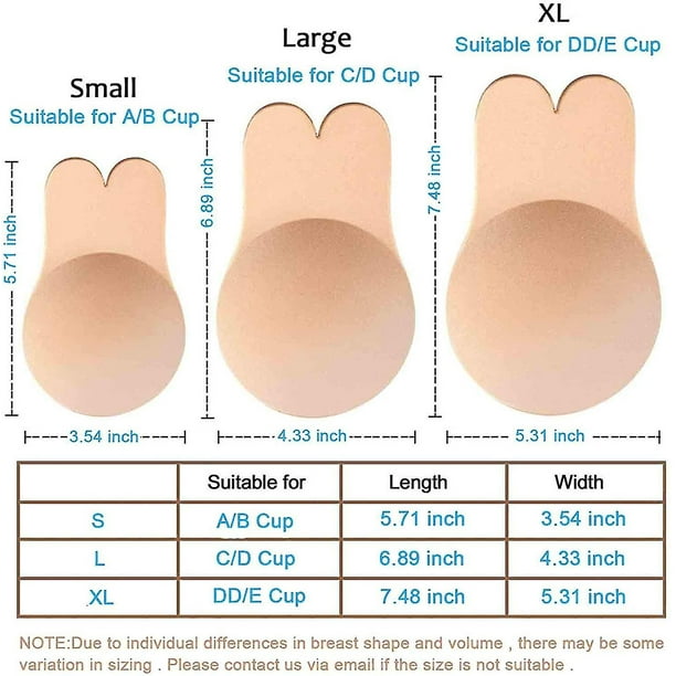 3 Pairs Adhesive Bra, Reusable Strapless Self Silicone Push Up Invisible  Sticky Nipple Covers For Women Beige