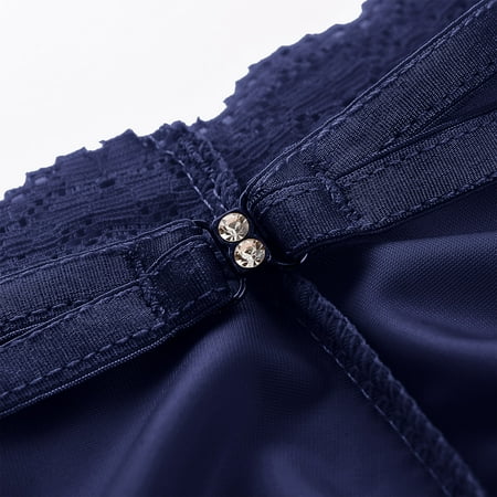 

Cathalem plus Size Strapless Bra for Women Womens Transparent Lace Splicing Panties Cotton Hollow Women s Lingerie plus Size Underwear Dark Blue Large