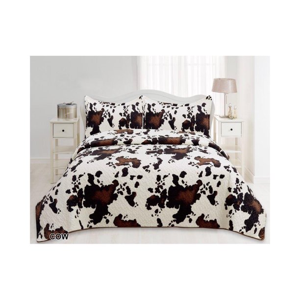 Cow Print Western Bedding Set Queen King Quilt Bedspreads Queen Size
