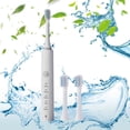thumbnail image 1 of Cepillo de dientes eléctrico ultrasónico blanco - Cepillo de dientes de alta frecuencia con 3 cabezales, 6 modos para adultos y niños, 1 of 9