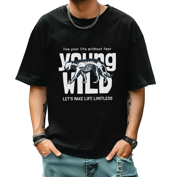 Graphic Tees for Men Summer New Print Casual Tee Fashion Trend Sports Shirt Select