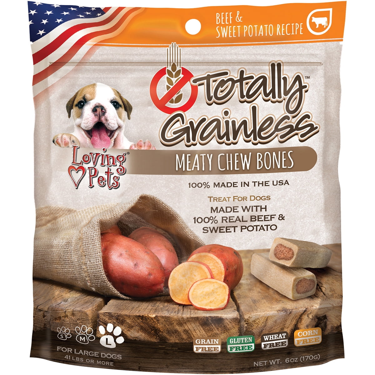 Loving Pets Totally Grainless Beef and Sweet Potato Bone Chews for