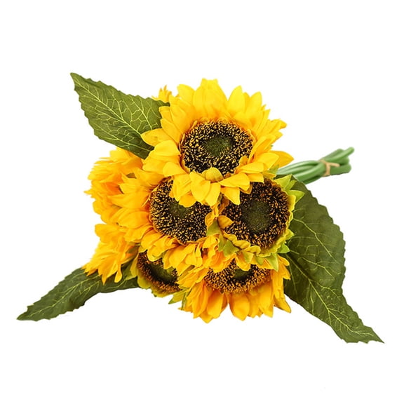 CIMAXIC 1Pc Silk Sunflower Bouquet Wedding Decorative Artificial Yellow Flower for Celebration
