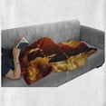 thumbnail image 6 of Pirate Ship Soft Flannel Fleece Throw Blanket, Pirate Ship Sailing on the Ocean at Sunset in Full Sail Print, Cozy Plush for Indoor and Outdoor Use, 70" x 90", Orange Yellow Black, by Ambesonne, 6 of 6