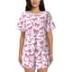 thumbnail image 1 of Fotbe Pink bows Conjunto de Pijama Estampado para Mujer, 2 Piezas, Ropa de Dormir con Camiseta de Manga Corta y Shorts Suaves-Small, 1 of 6