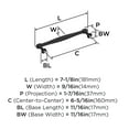 thumbnail image 5 of Amerock Enlivity 6-5/16 inch (160mm) Center-to-Center Matte Black Cabinet Pull, 5 of 6