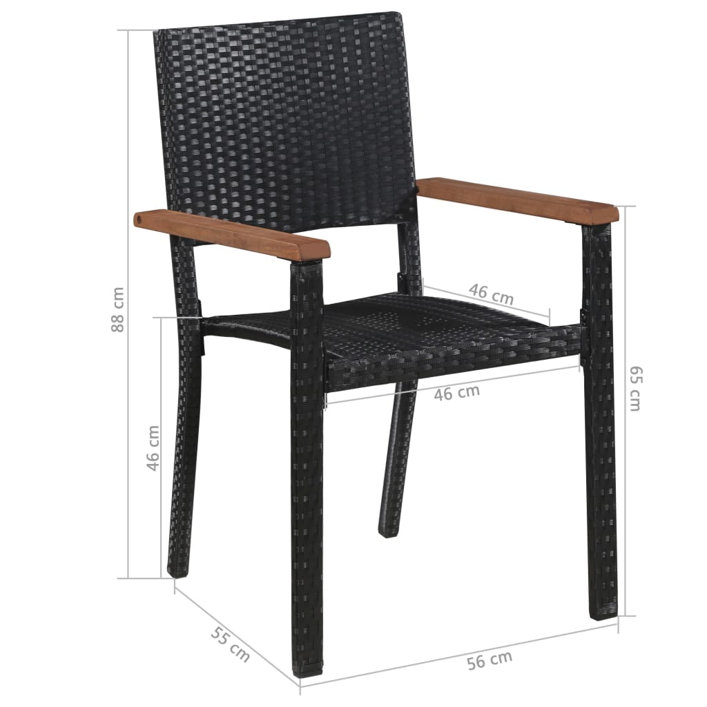 Kepooman Outdoor Patio Rattan Wicker Dining Table Set with Wood Table & Armrest Chairs, Set of 7, Black Kepooman Outdoor Patio Rattan Wicker Dining Table Set with Wood Table & Armrest Chairs, Set of 7, Black