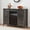 Fire Color, variant on Kojooin 47" Farmhouse Coffee Bar Cabinet – Wine Bar Sideboard with 16 Glass Rack, Storage Shelves & Sliding Barn Door, Buffet Cabinet for Kitchen & Dining Room