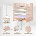 thumbnail image 2 of INTIGE 5-Tier Filer Organizer, Desk Storage Organizer, Pink, 2 of 5