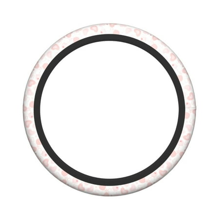 XMXY Car Steering Wheel Cover, Pink Romantic Love Non-Slip Jeep Truck Universal Elastic Steering Wheel Protector 15 inch