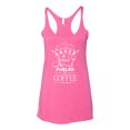 thumbnail image 2 of Wild Bobby Saved By Jesus Fueled By Coffee Inspirational/Christian Women Tri-Blend Racerback Tank Top, Vintage Pink, Large, 2 of 5