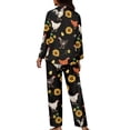 thumbnail image 2 of Renewold Thermal Pajamas Pants Matching Set of 2 Breathable Pullover Tops Size 3XL Trendy Women Sunflowers Chicken Farm Print Lounge Wear Relaxed Button Down Sleepwear Nightclothes, 2 of 6