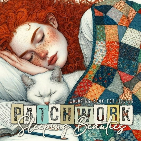 Patchwork Coloring Books Patchwork Sleeping Beauties Coloring Book for Adults: Patchwork Coloring Book for Adults Portraits Coloring Book Graysca, Book 7, (Paperback)