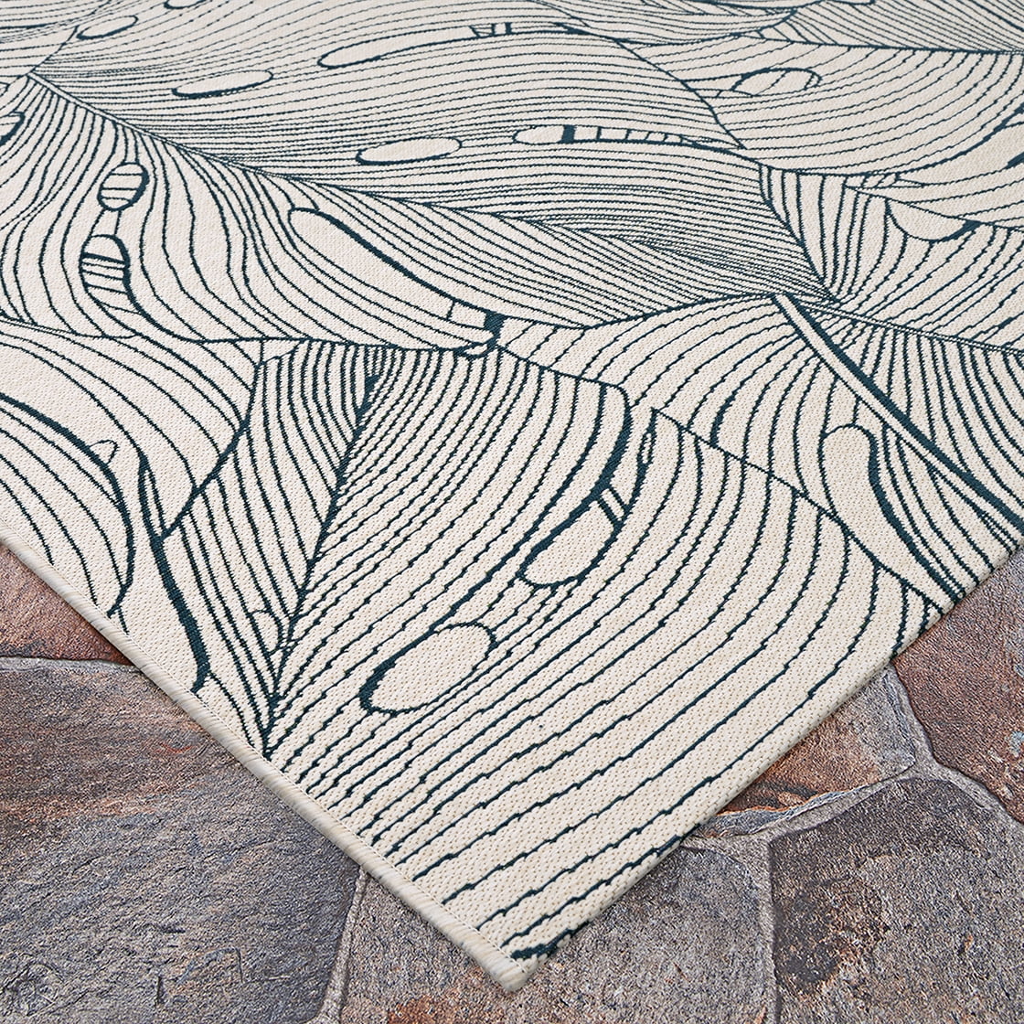 Couristan Castille Palma 5'3" x 7'6" Petrol Outdoor Rug