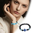 thumbnail image 1 of Pulsera Cuentas Luminosas Pulsera de Piedra Volcánica Piedra Natural Europea y Estilo Pulsera para Hombre, 1 of 5