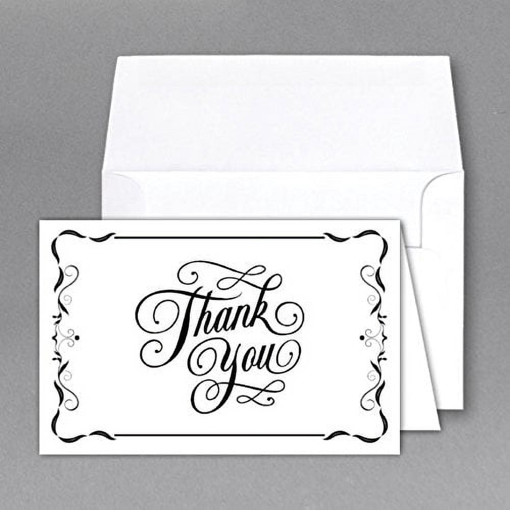 Thank You Greeting Cards & Envelopes - 5" x 7" Cards Size When Folded (A7) - 25 Cards & 25 Envelopes Per Pack