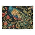 thumbnail image 5 of BCIIG Peacock Flowers Leaves Tapestry Wall Hanging Unique Style Graphic Tapestries Home Wall Decor Art for Living Room Bedroom Apartment Farmhouse Dorm 60x50inch, 5 of 6