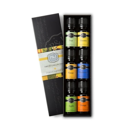 - Fruit Set of 6 Fragrance Oils - Premium Grade Scented Oil - 10ml - Orange, Mango, Apple, Blueberry, Banana, Pear